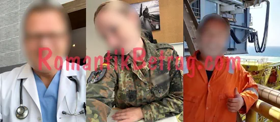 Betrüger geben sich oft als Ärzte, Soldaten oder Ingenieure aus.